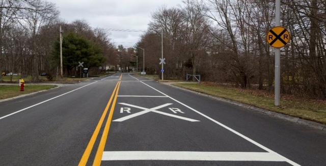 image of pavement markings on a road