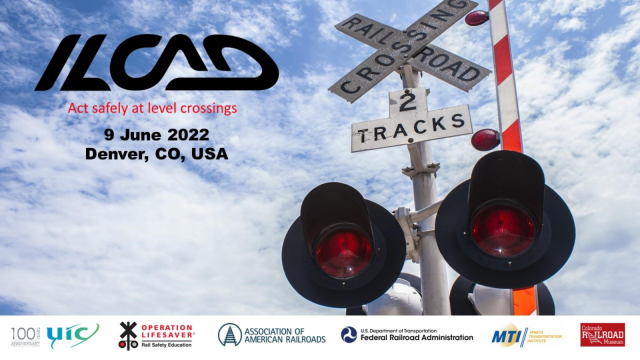Railroad crossing lights and signal - logo for ILCAD Conference 
