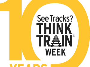 New See Tracks, Think Train week 10th anniversary logo