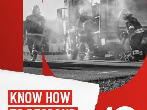 social post featuring firemen in rail environment