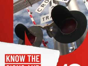 Social post featuring crossing sign awareness