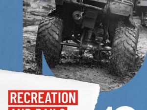 social post of atv near tracks
