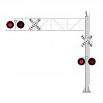 railroad crossing signals flashing