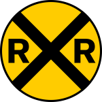 railroad crossing sign