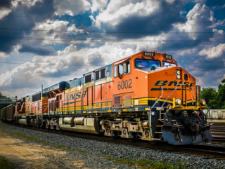 BNSF freight train engine