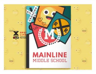 An illustration of a middle school yearbook cover