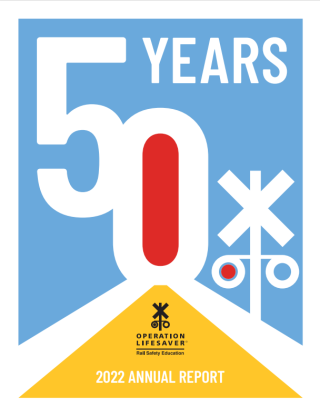 a brightly colored logo with 50 years and the text OLI 2022 Annual Report