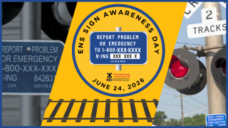 ENS Awareness Day Logo 2026, with background photos of crossing signals