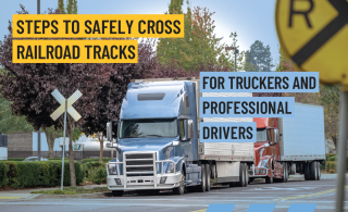 Truck near a railroad crossing